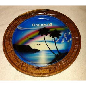Bahamas Display Plate 8" Caribbean Rainbow Wood